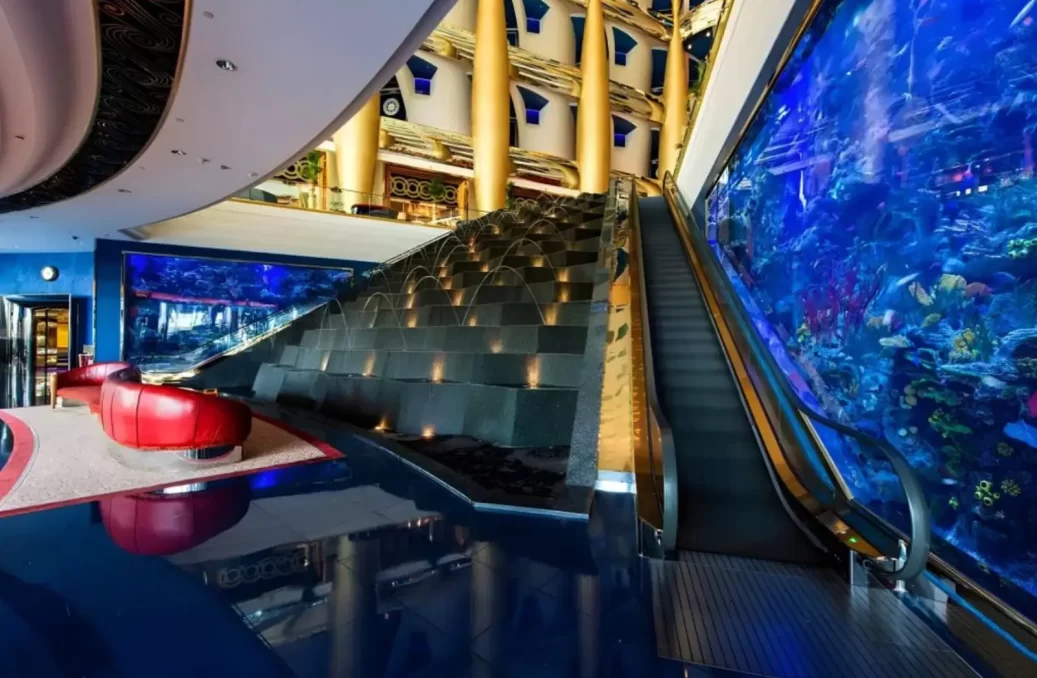 Burj Arab Lobby Tanks view Burj Arab Lobby Tanks view